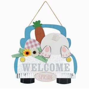 Easter Bunny  Farm Truck Hanging Welcome Sign - NEW